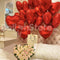 Love Red Heart Foil, and  Roses Flower Arrangement  - Balloons & Flowers Combo