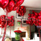 Elegant 7dozen Red Heart Foil and TULIP Flower Arrangement - Balloons & Flowers Combo