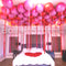 Pinkie & Red ORBZ Foil Balloons and Rose Petals  Balloon Decoration