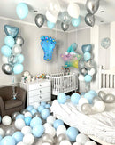 Welcome Baby Boy Chrome Confetti Balloon Package