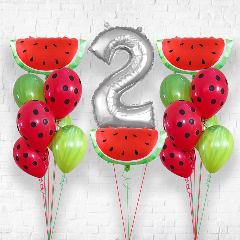 Any Single Number Watermelon&nbsp; Red Polka Agate Latex Balloon Set