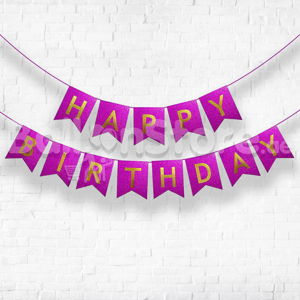 Happy Birthday Banner MAGENTA – Party Decorations