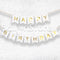 Happy Birthday Banner WHITE – Party Decorations