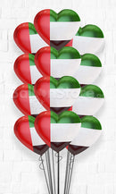 PROMOTIONAL!!!! UAE  Flag Heart All foil balloon Bouquet