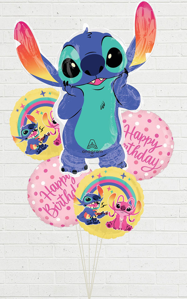 Disney Lilo & Stitch Birthday  Balloon Bouquet  With Weight