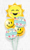 Sunshine Smile Face Feel Better Soon Floral Balloon Bouquet