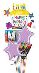 Happy Birthday Cupcake Star Balloon Bouquet