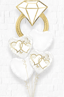Love and Romance  Diamond Wedding Ring Balloon Bouquet