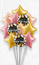 Rose Gold Happy New Year Inflated Foil Balloon Bouquet