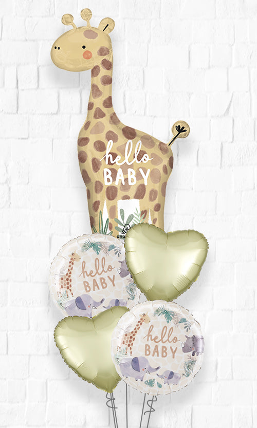 Soft Jungle Baby All Foil Balloon Bouquet