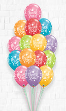 Thank You Dots Assorted Balloons Bouquet. - 15count