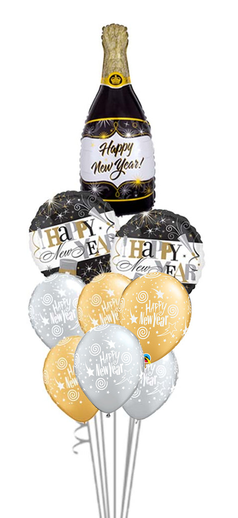 Champagne New Year Elegant Celebration Balloon Bouquet