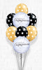 Gold and Black Polka Engagement Balloons