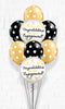 Gold and Black Polka Engagement Balloons