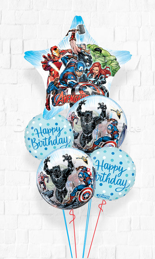 Marvel Avengers Birthday  All Foil Balloon Bouquet with weight