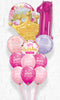 Golden Crown and Princess Tiara 1st Birthday Pink Big Bouquet