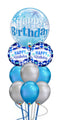 Birthday Blue and Gold Dots Chrome Balloon Bouquet