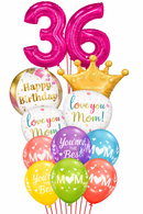 Any Two Number Mom You Rule Birthday Gemz Orbz Balloon Bouquet