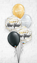 New Year Marble Rectangles Confetti Dots Balloon Bouquet