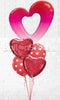 I (HEART) Pink Ombre Heart 42" Balloon Bouquet With weight