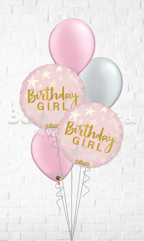 Birthday Girl Pink Dots Balloon Bouquet