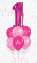 Any Number Pink Sparkle Pink Birthday Sparkle Bouquet With Weight