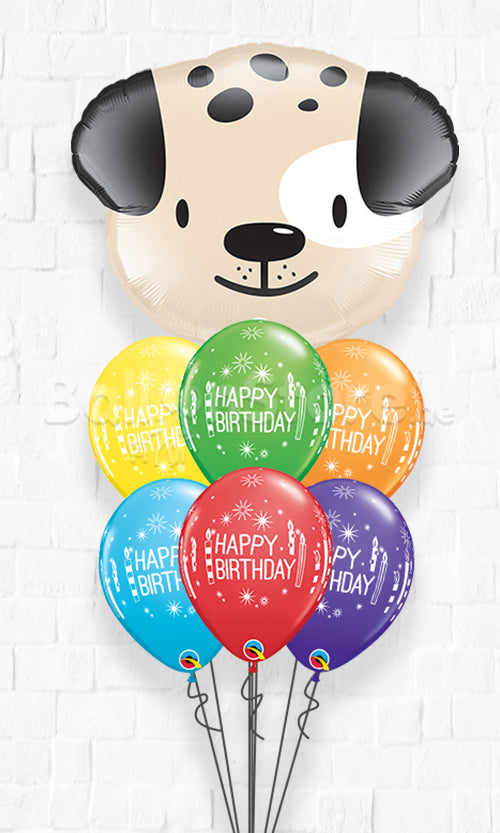 Cute Puppy Paw Birthday Candle Balloon Bouquet with weight
