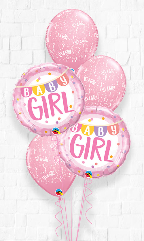 Girl Pennant A-Round Balloons Bouquet