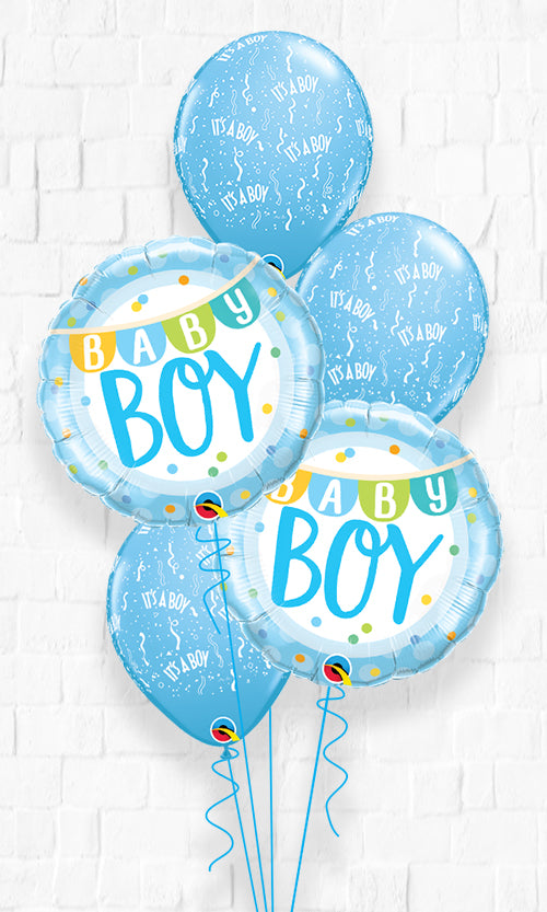 Boy Pennant A-Round Balloons Bouquet