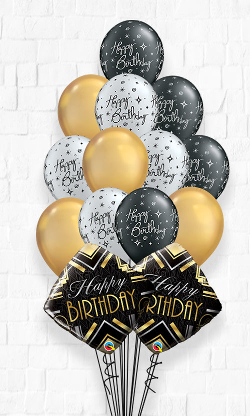 Birthday Art Decor Sparkle Bday Chrome Latex BIG Balloon Bouquet