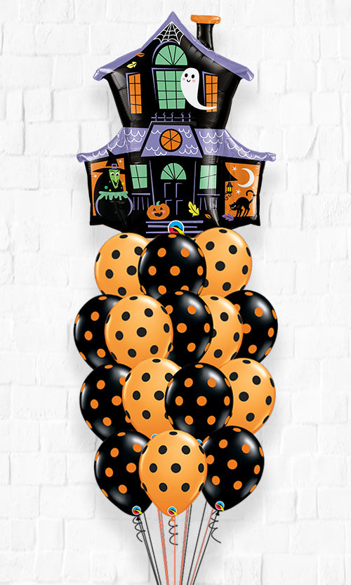 Halloween Creepy Castle Big Dots Balloon Bouquet With Weight