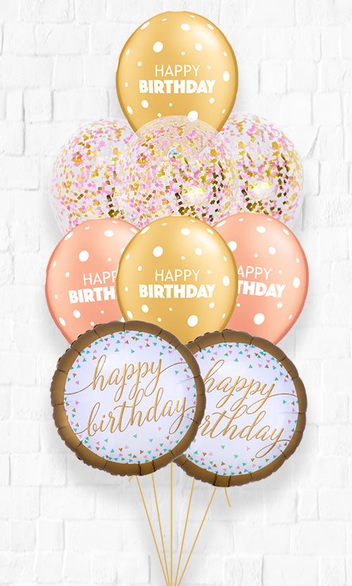 Birthday Pastel Confetti Balloon Bouquets