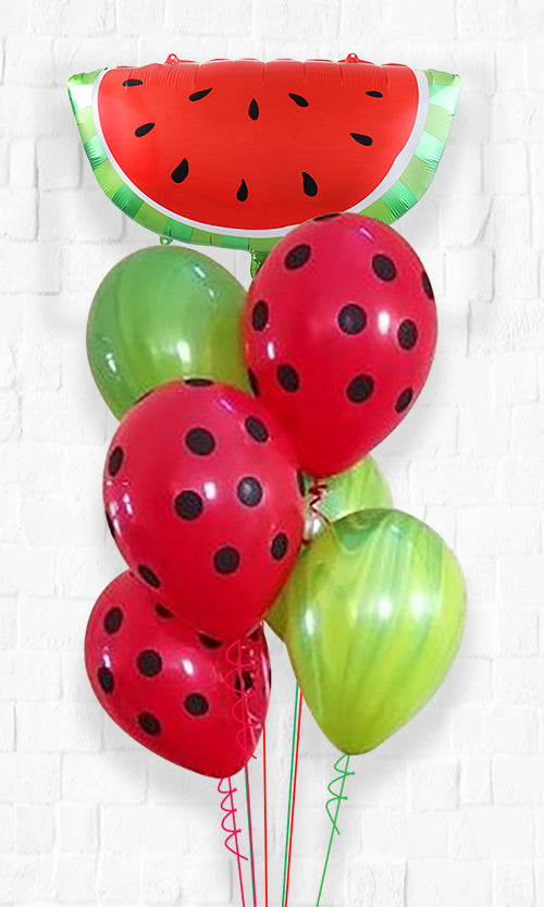 Watermelon Red Polka Agate Latex Balloon Bouquets