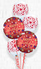 Satin Red Polka & Double Heart Birthday Balloon Bouquet