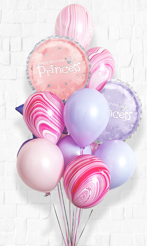 Princess Pastel Agate Balloon Bouquet