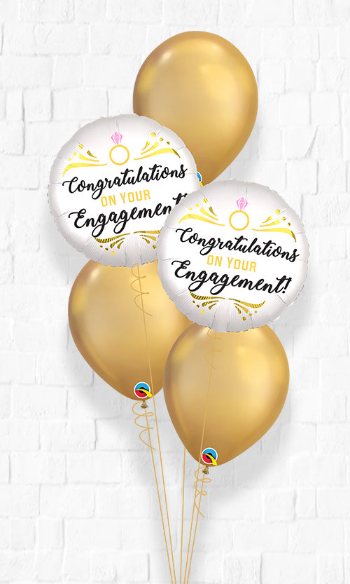 Engagement Chrome Balloon Bouquet with weight