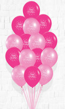 Wildberry & light pink Birthday Sparkle Bouquet-15 pcs. with wei