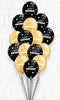 Gold and Black Birthday Big & Little Polka Balloon Bouquet