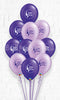 International Women's Day Lilac and Purple Balloon Bouquet - 12count