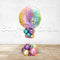 Birthday Pastel Ombre & Stars Chrome Balloon Table Top