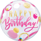 Birthday Pink & Gold Dots Bubble balloon