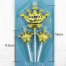 Golden Crown Party Candles - Set of 3pc