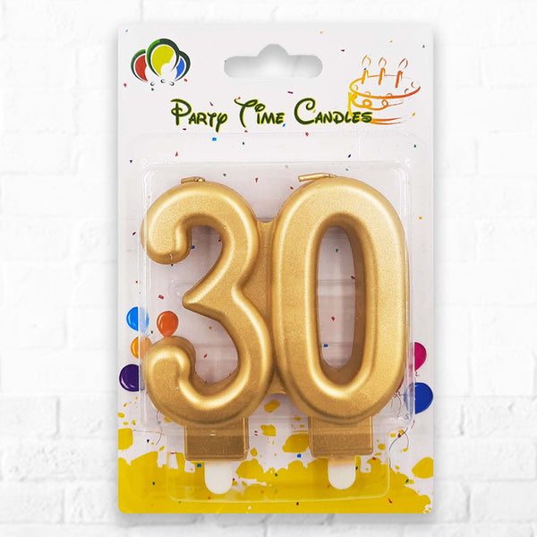 Number 30 Candle GOLD