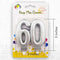 Number 60 Candle SILVER