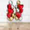 Chrome and  Heart All Foil Classy Balloon Bouquet with Ultra Hi-float and Weights