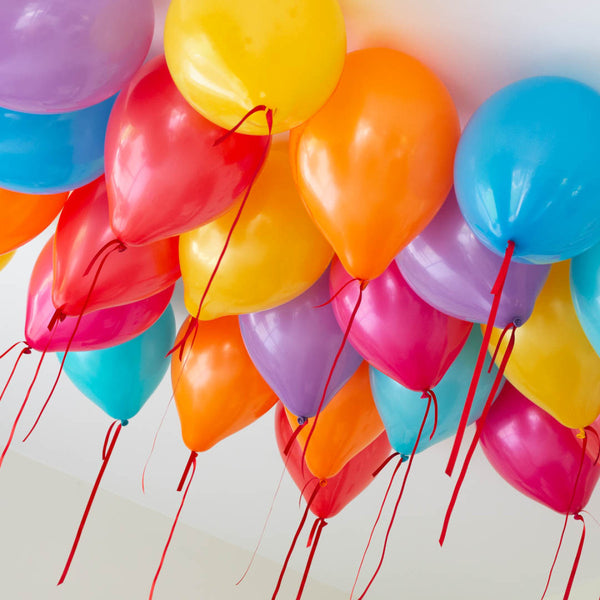 Rainbow Color Helium Balloons - 25count