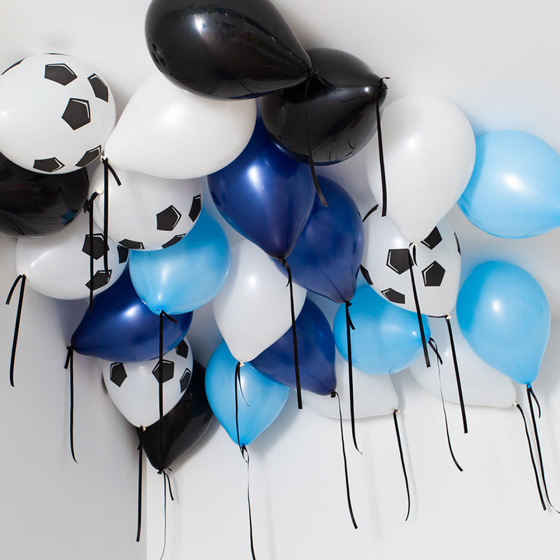 Soccer Theme Blue Helium Balloons - 25count