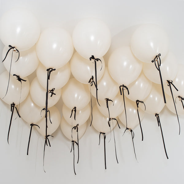Cream Aesthetic Theme Helium Balloons - 25count - CHOOSE SATIN if YOU NEED as shown on the  PICTURE - Additional Cost for Satin Ribbon