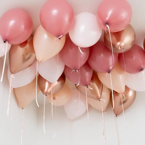 RoseGold Theme Helium Balloons - 25count