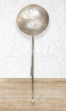 30inches SILVER Glittery Confetti Balloon with Foil Fringes as tail